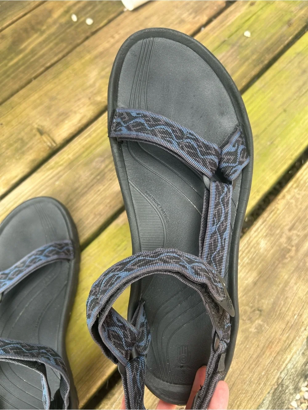 Men’s Teva Hurricane Sandals Wavy Trail Navy Strap Outdoor Hiking Waterproof